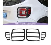 Luces traseras de Metal para coche, cubierta decorativa para luces traseras, cubierta protectora para lámparas traseras para Jeep Renegade 2016 en adelante, negro negro