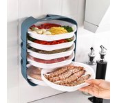 Estante de almacenamiento de cocina montado en la pared perforado, bandeja para platos calientes, bandeja para platos apilada y clasificada para el hogar coreano, suministros de cocina