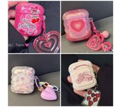 Funda con llavero Pink Love para Apple Airpods 1, 2, 3, funda con dibujos de cerezas y pan de fresa para AirPods Pro, accesorios para auriculares, caja suave para auriculares For AirPods Pro