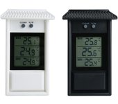 Medidor máximo mínimo impermeable del refrigerador del invernadero del jardín del termómetro de Digitaces al aire libre negro