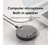 Altavoz de conferencia USB de escritorio Micrófono Bluetooth Condensador omnidireccional de 360 grados Plug & Play PC negro