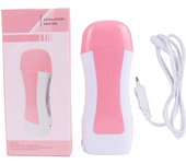 Calentador de cera eléctrico en rollo, portátil, para depilación, para piel sensible, color rosa