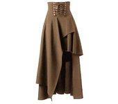 Primavera Otoño Cosplay Medieval Renacimiento Gótico Steampunk Ropa Disfraces Halloween Carnaval Vintage Vestir Dobladillo Falda Larga XXL negro