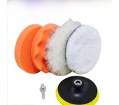 Kit de 6 piezas para pulir y encerar el coche: Discos de esponja, ruedas, bolas de lana 3-inch six-piece set M10