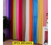 Cortinas de tul blanco y azul para decoración de sala de estar, cortina de hilo de gasa de terileno moderna, cortina de ventana de cocina de gasa transparente sólida, 20 colores W100xL200CM 2pcs