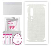 apgo Protective Skin Sticker for the back+sides compatible with Xiaomi Mi 10 Pro 5G, Full Wrap Film, Foil, Vinyl - Pattern White Fabric