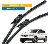 Limpiaparabrisas delanteros para Nissan Qashqai Dualis J10 (2006-2013, 2007, 2008, 2009, 2010 y 2011), 24 +16 negro