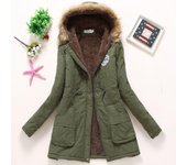 Chaquetas de invierno para mujer, Parkas gruesas y cálidas con cuello de piel para invierno, Parkas de talla grande para mujer, Parka larga de plumón S