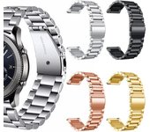 Para pulsera Samsung/Frontier Correa de reloj de acero inoxidable con correa de 18/22/20/24 mm 22mm negro