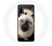 Coque Oppo A53 Chat Siamois Noir et blanc aux Yeux Bleus