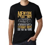 Camiseta vintage para hombre Camiseta gráfica New York Motorcycle Since 1971 Deep Black XS negro