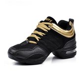 Zapatos de baile para mujer, zapatillas deportivas transpirables con plataforma, zapatillas negras, suela exterior blanda, Zapatos de Baile de Jazz modernos y cómodos a la moda 35 negro