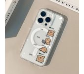 Línea de cachorros: Bonita funda de carga magnética para Apple iPhone 15/14 Pro Max/13/12 PM iPhone 16 Plus