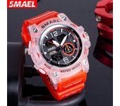 SMAEL Relojes digitales para hombre Relojes deportivos con pantalla dual 3ATM Reloj deportivo electrónico luminoso resistente al agua Reloj de pulsera militar para hombre Relojes NO Package blanco