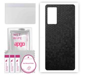 apgo Protective Skin Sticker for the back compatible with Vivo X60 V2059A, Wrap Film, Foil, Vinyl - Pattern Black Honeycomb