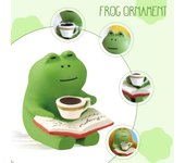 Figuras de ranas en miniatura: esculturas divertidas para estanterías, decoración de escritorio y accesorios. El regalo perfecto para los amantes de las ranas. One Size