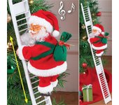 Decoración colgante de Navidad, escalera de escalada eléctrica de Papá Noel, decoración colgante, decoración de árbol de Navidad