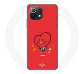 Coque pour Xiaomi Mi 11 Lite BTS Bangtan Garçons BT21 TATA V Fond Rouge