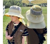 Sombrero de pescador anti-UV, transpirable, a la moda, para niños, de verano verde