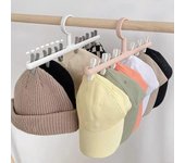 6 Clips sombreros calcetines organizador estante colgante gorra con visera bufanda estante de almacenamiento colgador armario multifuncional soporte de almacenamiento azul