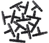 Conector en T de púas de 20 piezas, conectores de manguera de agua de riego por aspersión, camiseta de púas de 1/4 de pulgada, instalación de tuberías, sistema de goteo de unión, para manguera de 4 mm