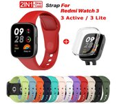Correa de reloj para Xiaomi Redmi Watch 3, repuesto de correa de silicona para reloj inteligente Redmi Watch3 For Redmi Watch 3 Lite negro