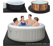 Alfombrilla de fieltro antideslizante e impermeable para jacuzzis y piscinas inflables de interior y exterior. Rectangular, square, round, custom made gris oscuro