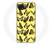 Coque pour Samsung Galaxy A22 5G Papillons Fond Jaune