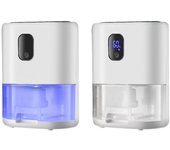 Deshumidificador portátil pequeño con apagado automático, silencioso, con tanque de agua de 1 L, para dormitorio, baño, oficina, lavandería, armario y habitación.