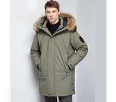 Parka larga y cálida con capucha para hombre, chaqueta abrigada con forro de algodón acolchado, talla grande, otoño e invierno XXXXL