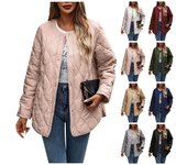 Chaqueta de algodón con bolsillos y botones de manga larga para otoño e invierno para mujer L azul oscuro