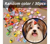 30 lazos para el pelo para mascotas de colores vibrantes y variados: adorables decoraciones para perros y gatos con estilo: accesorios de aseo duraderos para acentuar a sus amigos peludos Random color / 30pcs