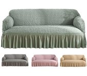 Monocromo moderno de alta calidad Euro Jacquard elástico elástico fundas de sofá para sofá esquinero 1/2/3/4 funda de sofá seccional para sala de estar 3 Seaters/190*230cm rojo vino