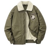 Ropa Acolchada De Algodón para Hombres Ropa Acolchada con Cuello De Lana Engrosada De Felpa De Invierno Chaqueta Acolchada De Algodón De Felpa Chaqueta De Cachemira De Cordero Piloto Jiake Hombre 6XL 6XL caqui