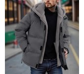 Chaqueta de esquí acolchada de invierno de peso pesado para hombre: resistente al viento, gruesa, con diseño falso de 2 piezas 4XL negro
