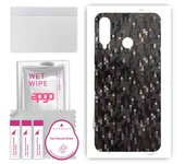 apgo Protective Skin Sticker for the back compatible with Huawei P30 lite, Wrap Film, Foil, Vinyl - Pattern Carbon Black Pixel