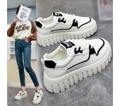 Zapatillas de deporte planas casuales para mujer, zapatos de skate, al aire libre, ligeros, antideslizantes, con cordones, zapatos para correr, de piel sintética, zapatos deportivos para caminar, zapatillas de deporte para mujer 35