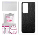 apgo Protective Skin Sticker for the back compatible with Xiaomi Redmi 10 Prime 2022, Wrap Film, Foil, Vinyl - Pattern Black Honeycomb