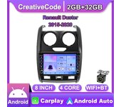Android para protector antipolvo para Renault 2015-2020 con botón perilla coche CarPlay Radio Video reproductor Multimedia GPS 2 + 32GB 2+32GB