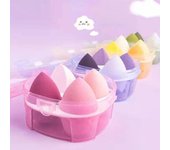 Juego de 4 esponjas de maquillaje Beauty Egg, con forma de huevo, para base de maquillaje, perfectas para cremas faciales y polvos. color rosa