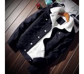 Chaqueta vaquera para hombre, abrigos polares cálidos de invierno a la moda, prendas de vestir para hombre, Chaquetas vaqueras de moda, ropa informal de vaquero para hombre de talla grande S azul oscuro