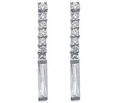 Les Trésors De Lily [D7211] - Boucles Argent 'Palais Royal' blanc argenté (rhodié) - 28 x3 mm blanco
