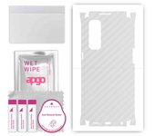 apgo Protective Skin Sticker for the back+sides compatible with Oppo Reno4 Pro, Full Wrap Film, Foil, Vinyl - Pattern Transparent Carbon