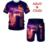 Ropa deportiva de baloncesto para adultos y niños, Top/pantalones cortos/chándal de 2 uds., conjunto de manga corta de verano, ropa de calle S