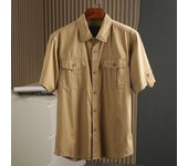 Camisas de manga corta para hombres, camisas de seda helada de verano, tops para niños, chaquetas de trabajo casuales de verano de moda, camisas M