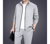 Conjuntos de chándal informales para hombre, chaqueta y pantalones, conjuntos de dos piezas, traje deportivo, conjuntos de retales, ropa de calle, ropa de gimnasio y Fitness L negro