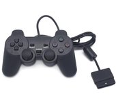 Mando de juegos con cable USB, joystick de vibración para juegos para Sony PS2 negro