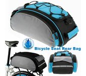Bolsa trasera para asiento de bicicleta, bolsa impermeable para alforja de bicicleta, bolsa de hombro, bolsa de transporte para ciclismo azul
