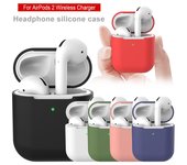 Pure Color AirPods 2 Apple Funda protectora de silicona suave para auriculares inalámbricos Bluetooth blanco