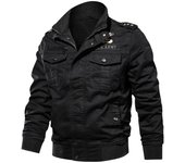 Chaquetas de otoño e invierno para hombre, chaquetas militares finas lavadas, talla grande M